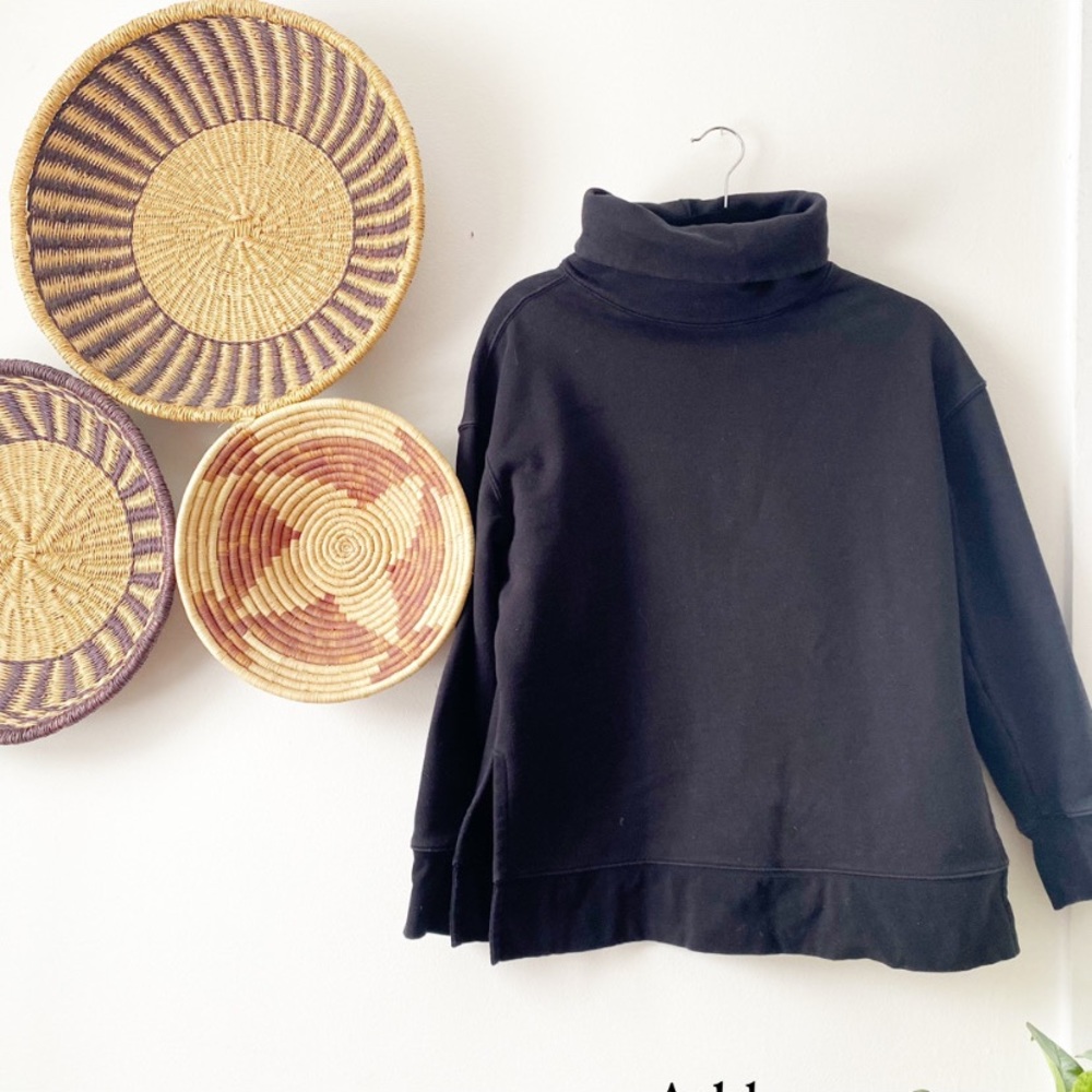 Athleta 24/7 Funnel Neck Sweatshirt in Black